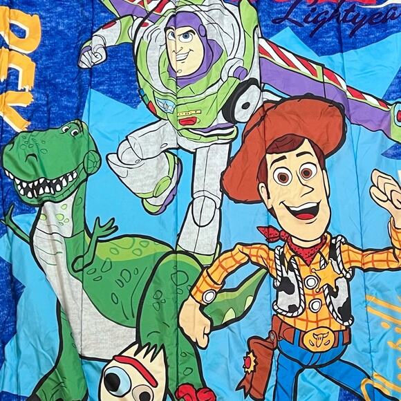 Toy Story 4 Twin Comforter and Pillowcase 72X68" Blue Bed Buzz Woody Rex Forky - Picture 3 of 7